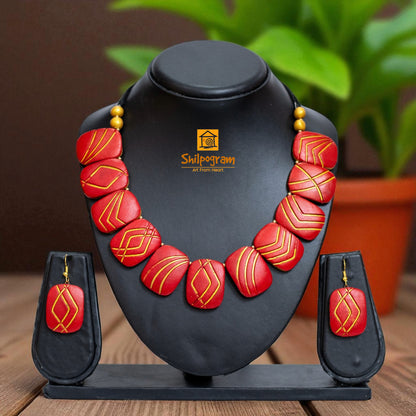 Handmade Terracotta Jewelry Set for Women TRN164