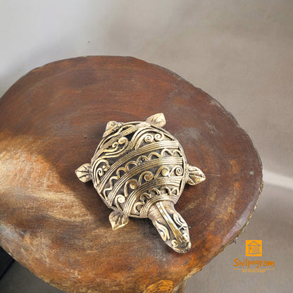 Dhokra Art Brass Metal Samll Size Turtle Vastu Showpiece for Home Decor|| D23