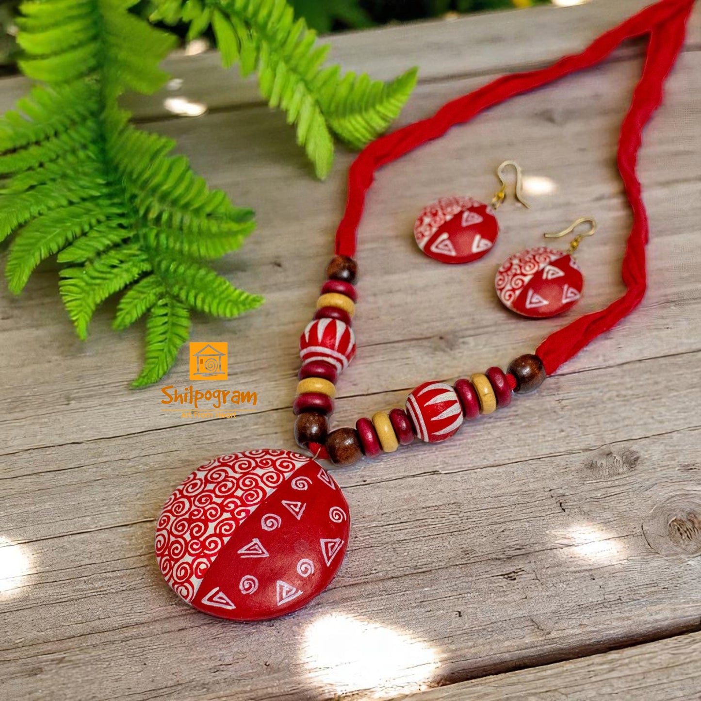 Handmade Terracotta Jewelry Set for Women TRN163