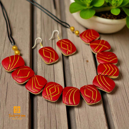 Handmade Terracotta Jewelry Set for Women TRN164