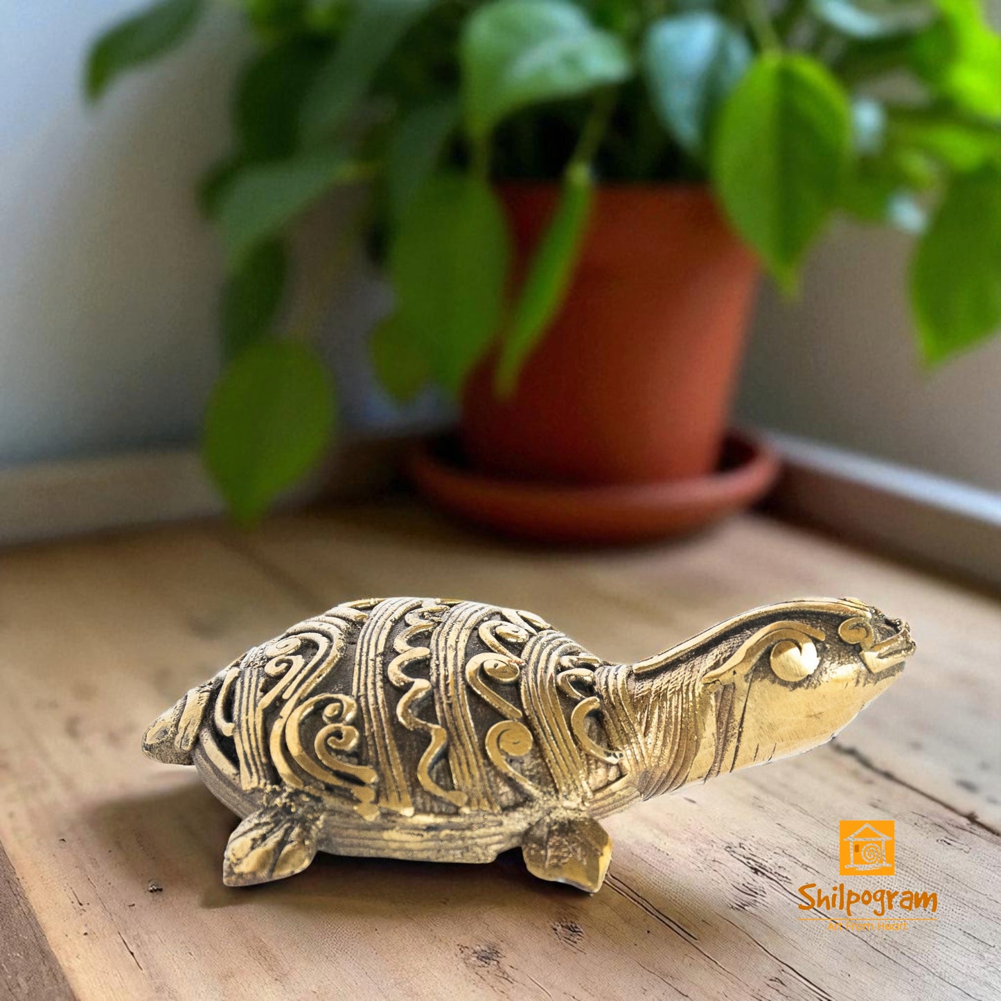 Dhokra Art Brass Metal Samll Size Turtle Vastu Showpiece for Home Decor|| D23