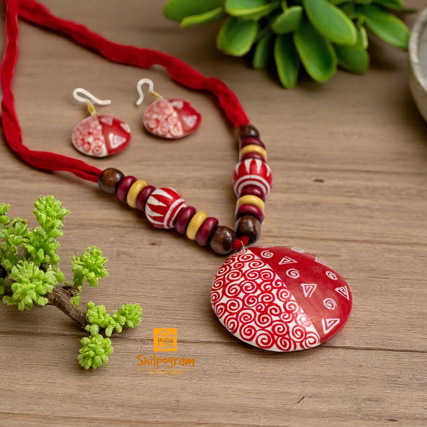 Handmade Terracotta Jewelry Set for Women TRN163