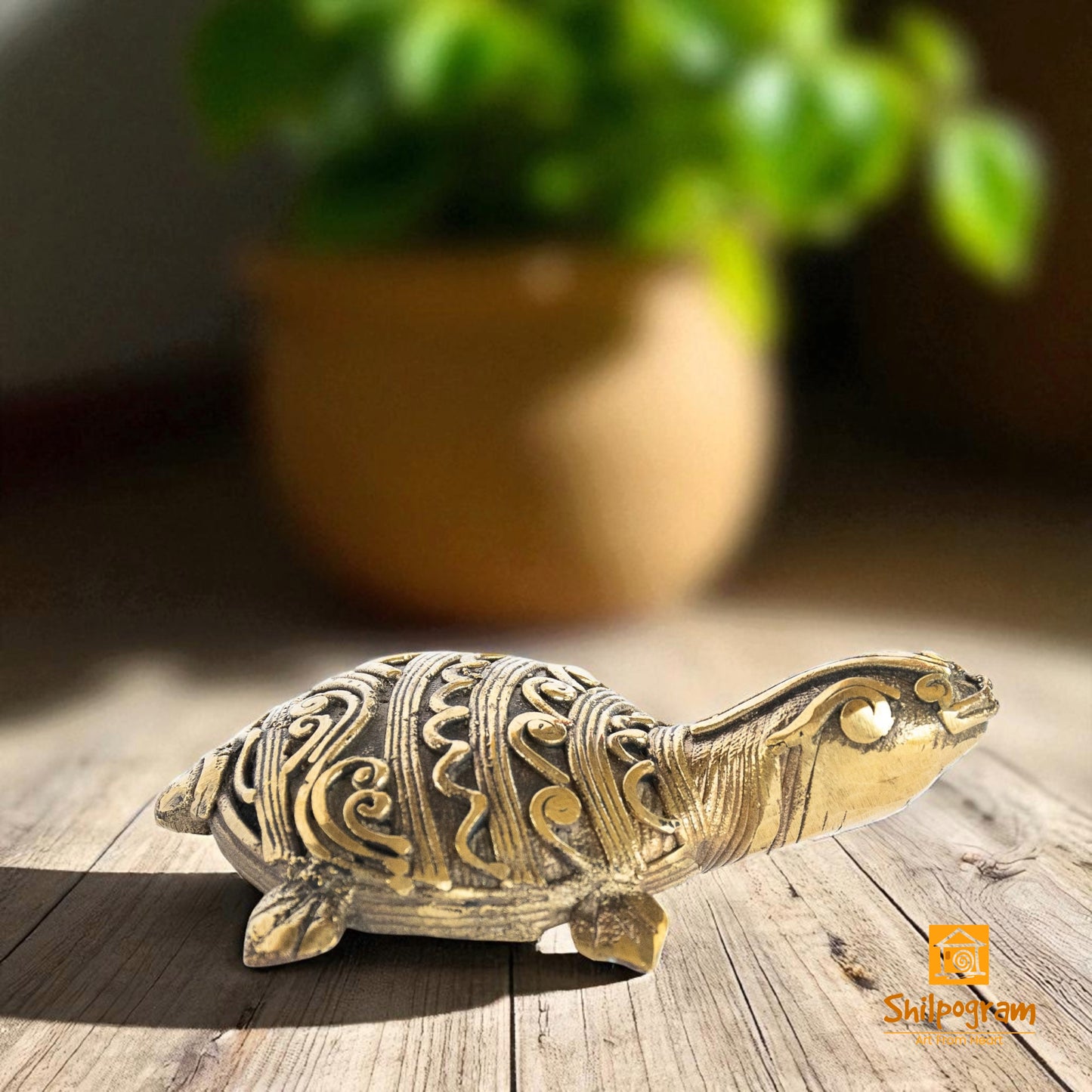 Dhokra Art Brass Metal Samll Size Turtle Vastu Showpiece for Home Decor|| D23