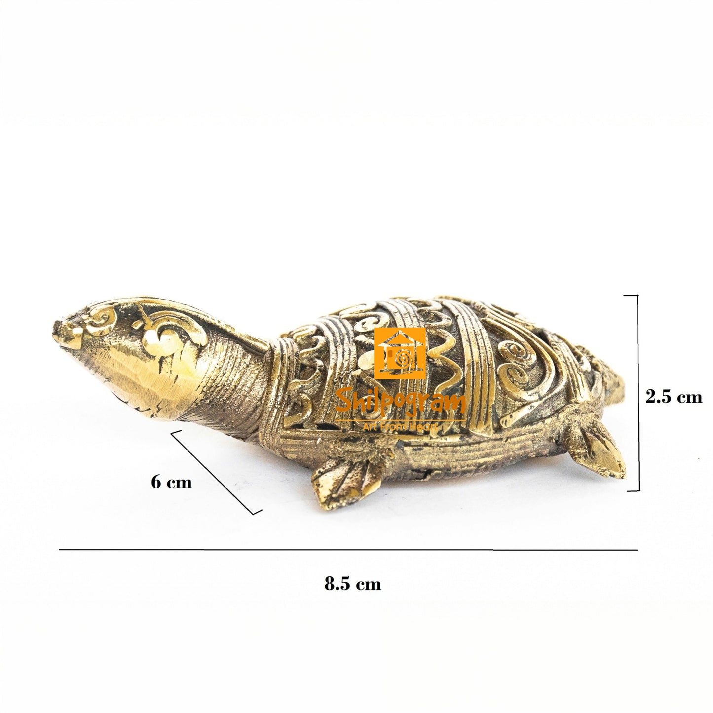Dhokra Art Brass Metal Samll Size Turtle Vastu Showpiece for Home Decor|| D23