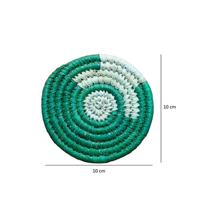 Handmade Sabai Grass Coasters (Set of 4) || Diameter 4"