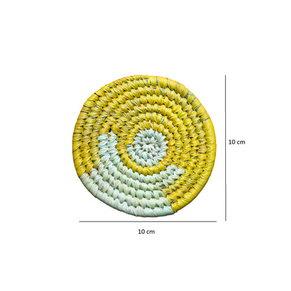 Handmade Sabai Grass Coasters (Set of 4) || Diameter 4"