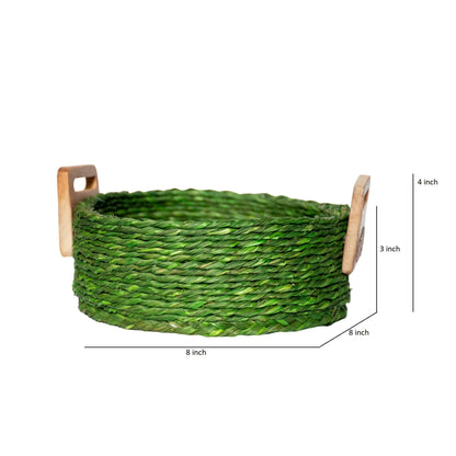 Handcrafted Sabai Grass AZO-Free Dyed 100% Natural Storage Box/Utility Box (H x L x B = 4 inch x 8 inch x 8 inch)