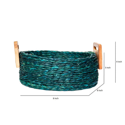 Handcrafted Sabai Grass AZO-Free Dyed 100% Natural Storage Box/Utility Box (H x L x B = 4 inch x 8 inch x 8 inch)