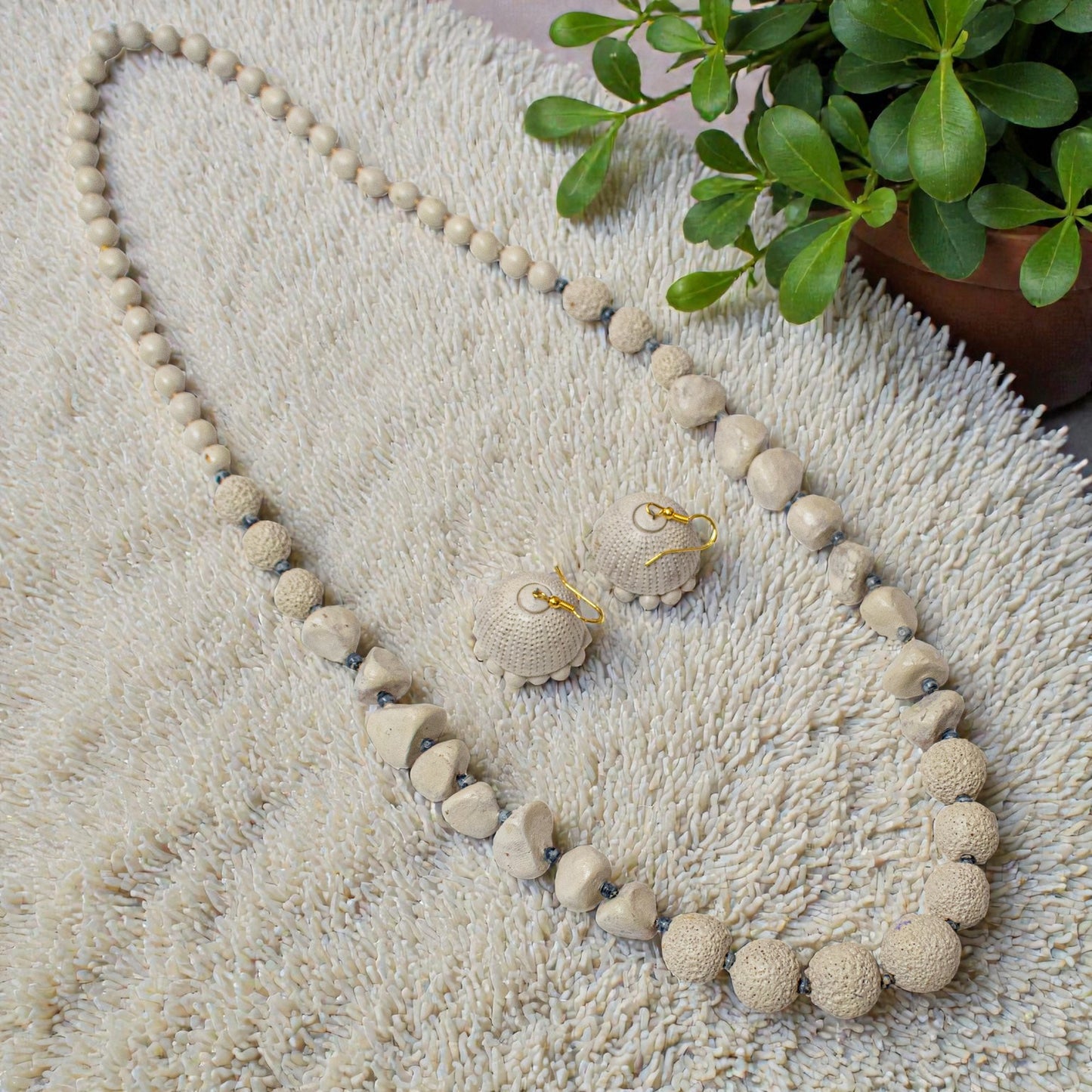 Handmade Terracotta Jewelry Set for Women TRN0176