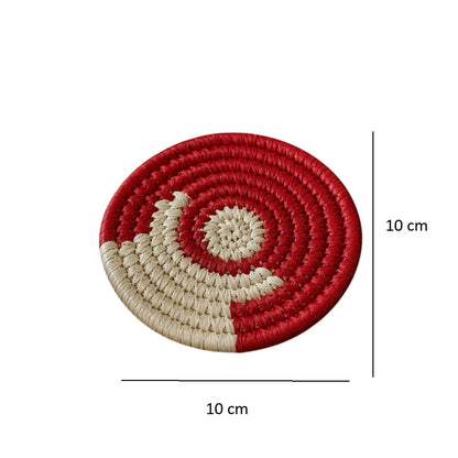 Handmade Sabai Grass Coasters (Set of 4) || Diameter 4"