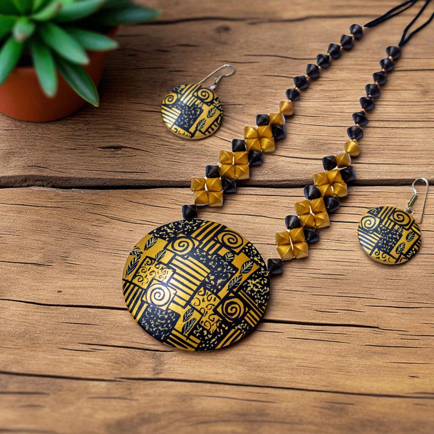 Handmade Terracotta Jewelry Set for Women TRN174